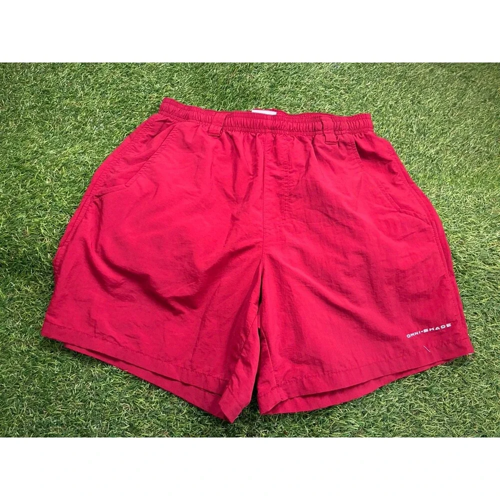Columbia PFG Omni-Shade Fishing Shorts Men’s Size S Red Quick Dry Outdoors